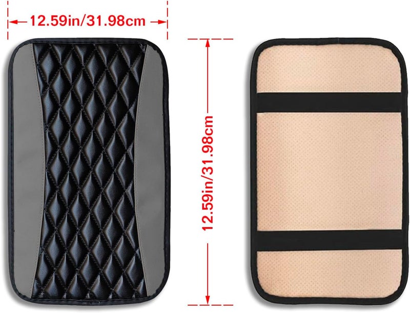 Couslcd Auto Center Console Pad, Universal Waterproof Armrest Seat Box Cover, Car Interior Accessories, Leather Auto Armrest Cover Protector for Most Vehicle, SUV, Truck (Gray) - Image 2